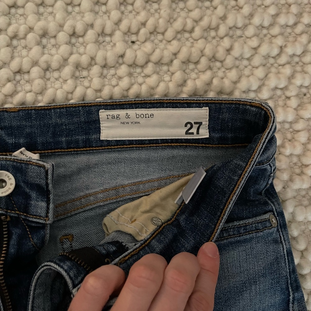Rag & Bone Blue Straight Leg Jeans - Picture 2 of 5